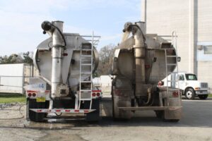 Before and after results of commercial truck washing services by Astar Wash Pros